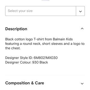 Authentic Popular Black Balmain Logo kids shirt!